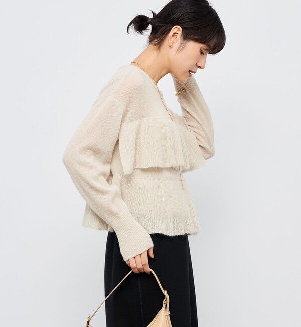 NOLLEY'S「2WAYラメモヘヤラッフルプルオーバー」|ニット・セーター|