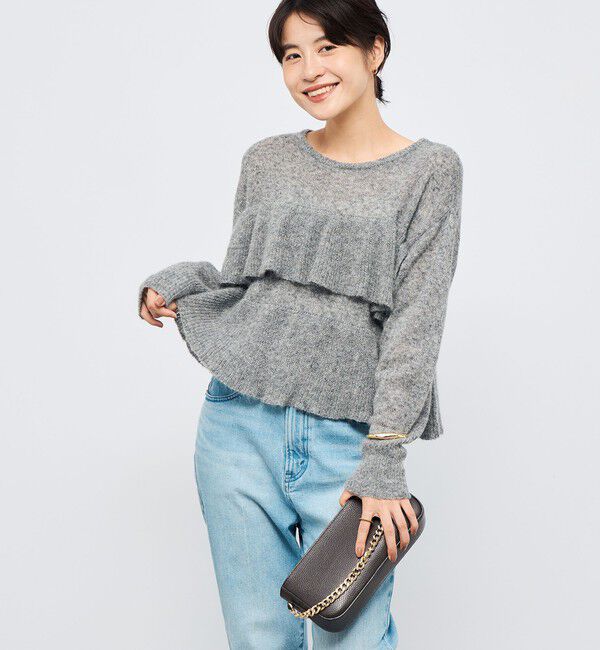 NOLLEY'S「2WAYラメモヘヤラッフルプルオーバー」|ニット・セーター|