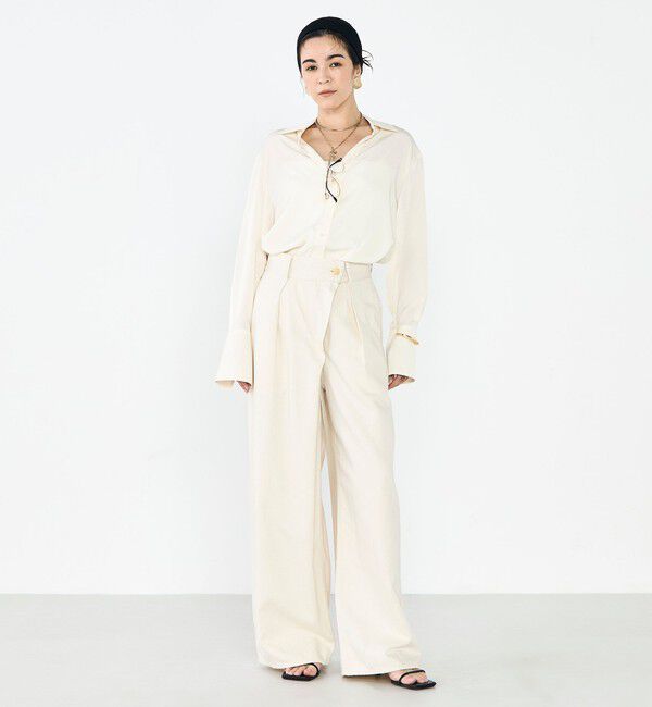 NOLLEY'S sophi「ウォッシャブルスエードサテンシャツ」|シャツ・ブラウス|