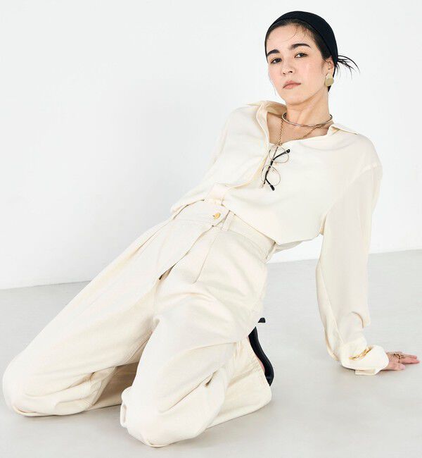 NOLLEY'S sophi「ウォッシャブルスエードサテンシャツ」|シャツ・ブラウス|