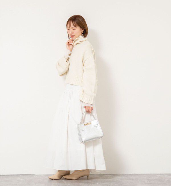 NOLLEY'S sophi「ブライト紡毛サイドジップショート丈タートルネック」|ニット・セーター|