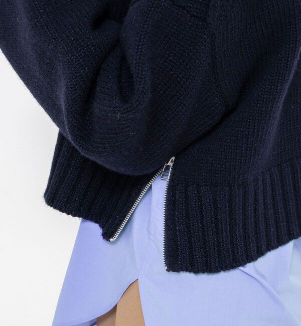 NOLLEY'S sophi「ブライト紡毛サイドジップショート丈タートルネック」|ニット・セーター|