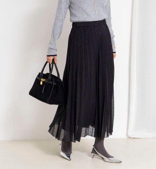 NOLLEY'S「ウォッシャブルラメカットドビープリーツスカート」|スカート|