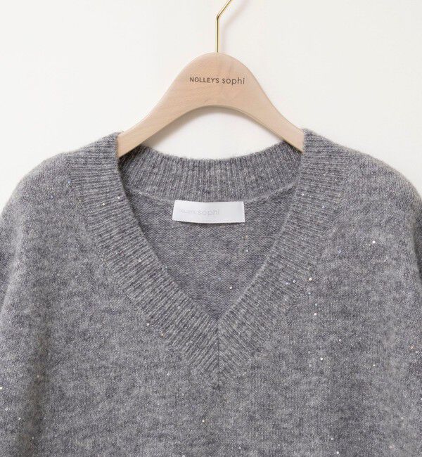 NOLLEY'S sophi「《手洗い可能》モヘヤスパンコールVネックプルオーバー」|ニット・セーター|
