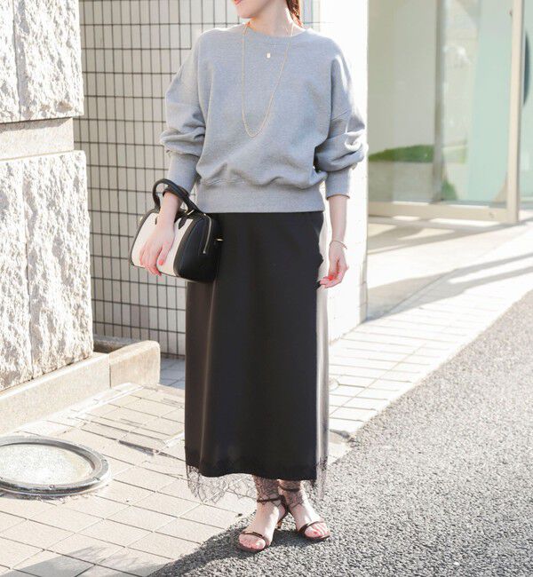 NOLLEY'S sophi「ウォッシャブル裾レースサテンナロースカート」|スカート|