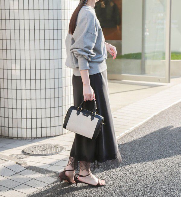 NOLLEY'S sophi「ウォッシャブル裾レースサテンナロースカート」|スカート|