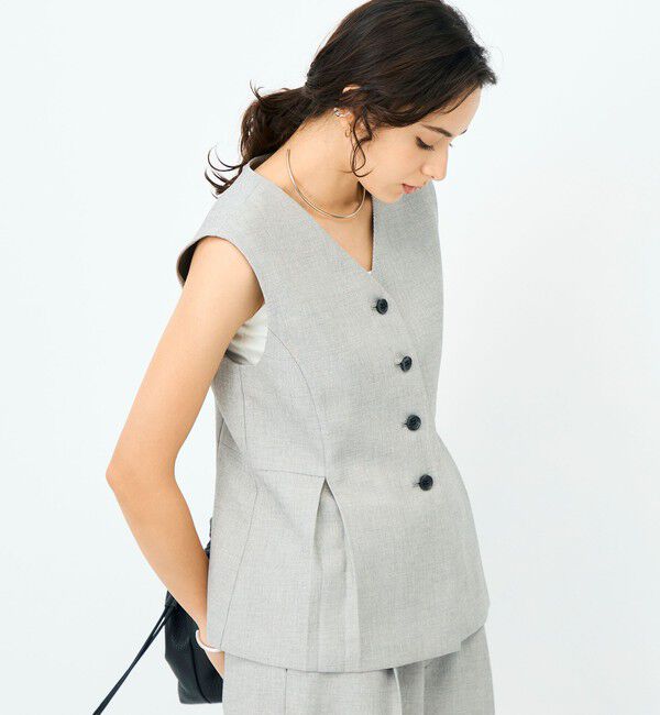 NOLLEY'S sophi「《セットアップ対応》ウォッシャブルドライシャークペプラムジレ」|ベスト・ジレ|