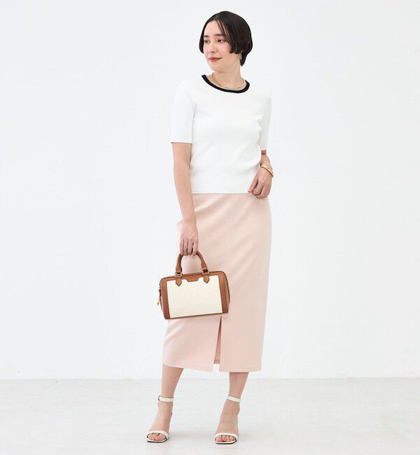 NOLLEY'S sophi「《アンサンブル対応》《手洗い可能》マルチファンクション5分袖プルオーバー」|ニット・セーター|