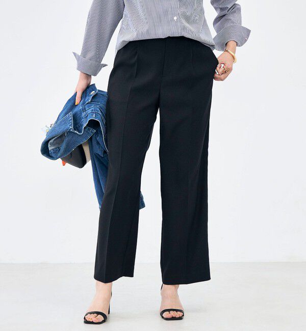 NOLLEY'S「《セットアップ対応》ウォッシャブルハイスペック麻調愛されセミワイドパンツ」|その他|