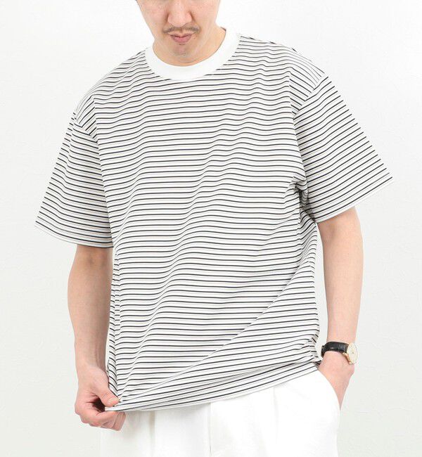 NOLLEY'S goodman「シルケットボーダーTシャツ / クルーネック / 26SS」|Tシャツ・カットソー|ホワイト系その他