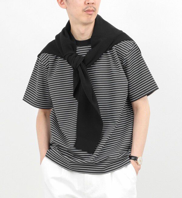 NOLLEY'S goodman「シルケットボーダーTシャツ / クルーネック / 26SS」|Tシャツ・カットソー|ブラック系その他