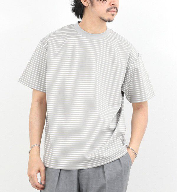 NOLLEY'S goodman「シルケットボーダーTシャツ / クルーネック / 26SS」|Tシャツ・カットソー|グレー系その他