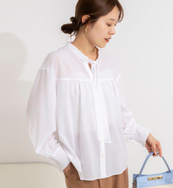 NOLLEY'S「ウォッシャブル100/2ガスボイルボウタイブラウス」|シャツ・ブラウス|