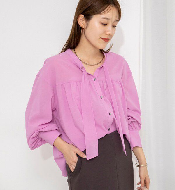 NOLLEY'S「ウォッシャブル100/2ガスボイルボウタイブラウス」|シャツ・ブラウス|