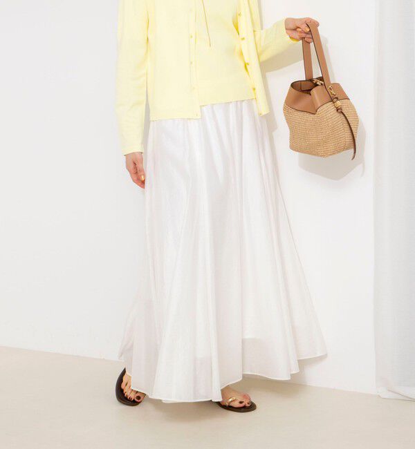 NOLLEY'S sophi「ウォッシャブルシアーボリュームフレアロングスカート」|フレア|ホワイト