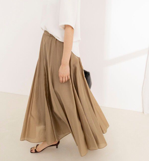 NOLLEY'S sophi「ウォッシャブルシアーボリュームフレアロングスカート」|フレア|