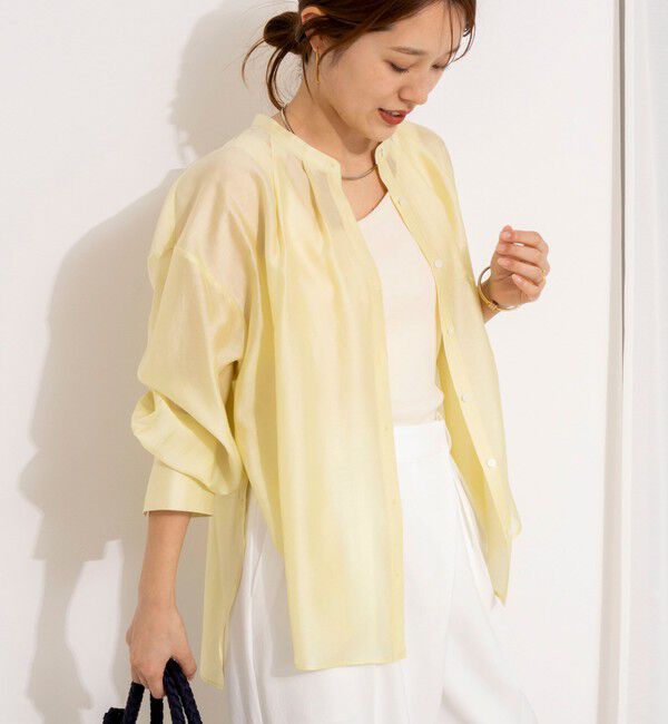 NOLLEY'S「ウォッシャブルサイドボタンシアーブラウス」|シャツ・ブラウス|