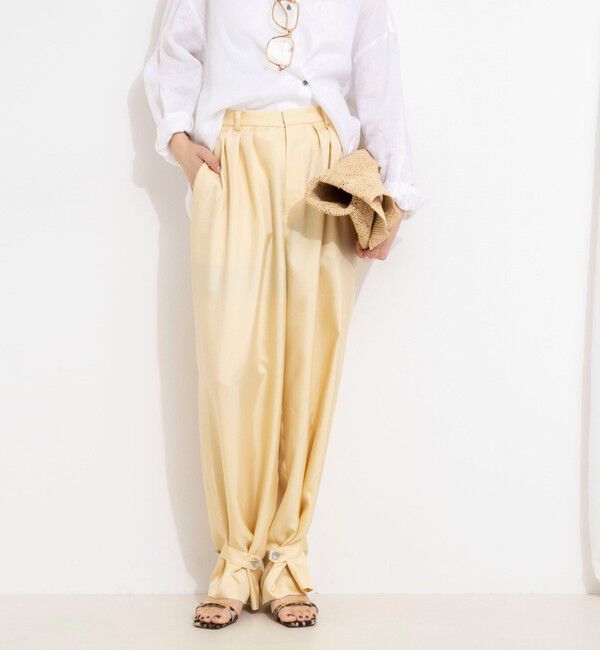 NOLLEY'S「【一部店舗＆WEB限定カラー】ウォッシャブル高機能サテン裾タブ付きパンツ」|その他|イエロー