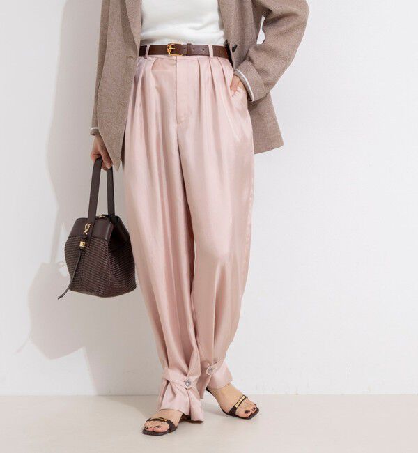 NOLLEY'S「【一部店舗＆WEB限定カラー】ウォッシャブル高機能サテン裾タブ付きパンツ」|その他|ベビーピンク
