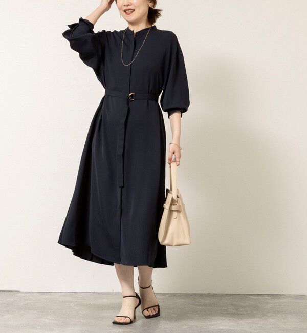 NOLLEY'S sophi「ウォッシャブルバックプリーツワンピース」|ワンピース|ネイビー