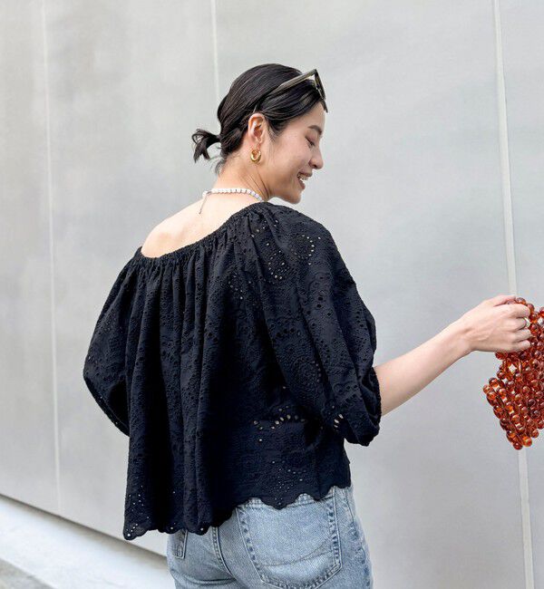 MAQWEL「【MAQWEL/マクウェル】ウォッシャブルコットンレースブラウス」|シャツ・ブラウス|