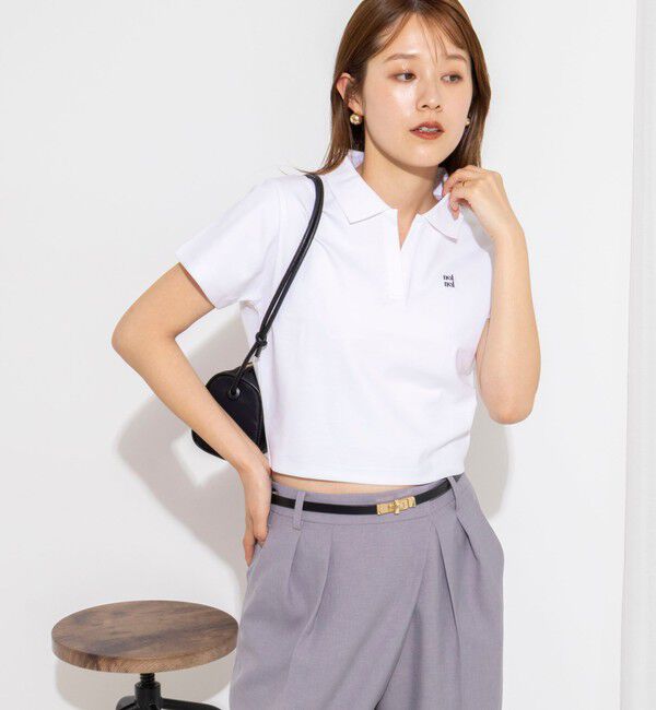 NOLLEY'S「【nolnol/ノルノル】ウォッシャブルスキッパーショートポロTee」|ポロシャツ|