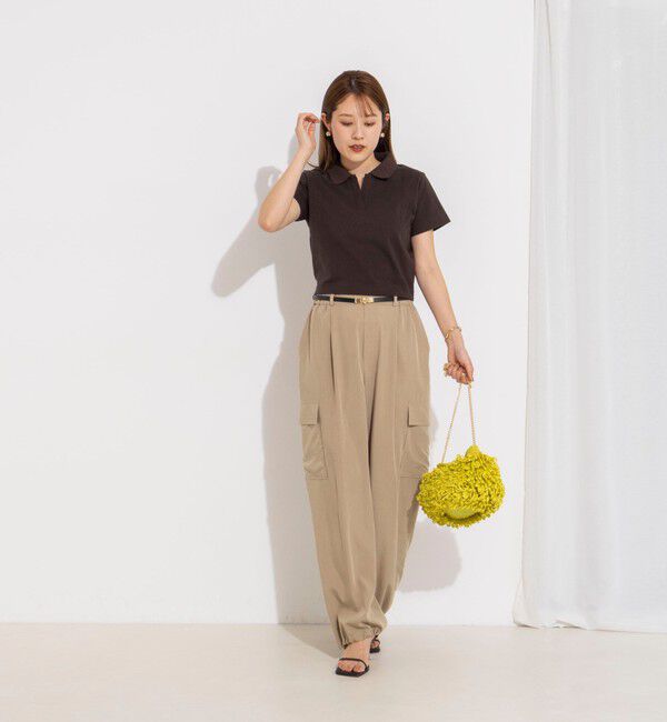 NOLLEY'S「【nolnol/ノルノル】ウォッシャブルスキッパーショートポロTee」|ポロシャツ|