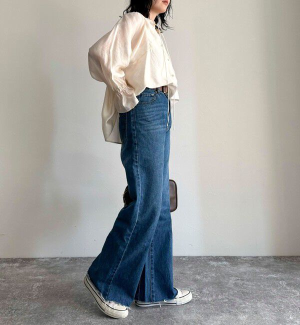 fredy emue「シャイニーシアー2WAYギャザーブラウス」|シャツ・ブラウス|