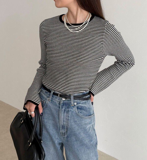 fredy emue「袖スリットリブニットプルオーバー」|ニット・セーター|