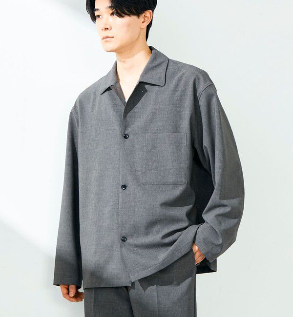 GLOSTER「【春夏に着たい上品素材】リネンタッチドビーワークシャツ」|シャツ・ブラウス|