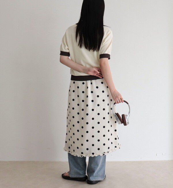 fredy emue「【接触冷感】配色ポロ衿半袖ニットプルオーバー」|ニット・セーター|