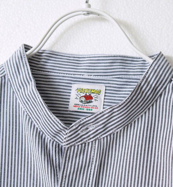 FREDY MAC「【FREDYMAC/フレディマック】フロッキープリントバンドカラーS/Sシャツ」|シャツ・ブラウス|