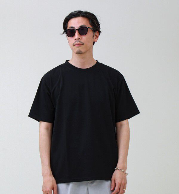 GLOSTER「【無地見えで差がつく】斜めフクレジャガードTシャツ」|Tシャツ・カットソー|