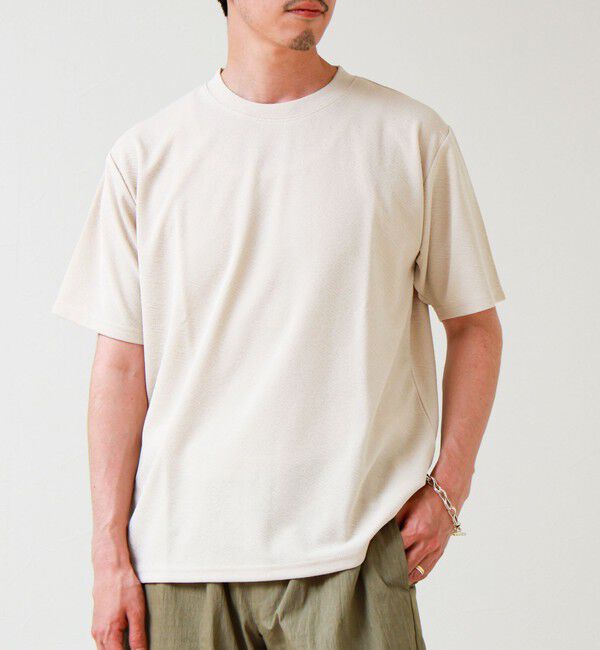 GLOSTER「【無地見えで差がつく】斜めフクレジャガードTシャツ」|Tシャツ・カットソー|