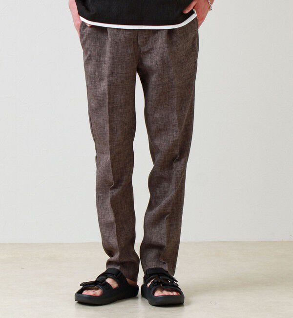 GLOSTER「【セットアップ対応】リネンライクキャンバスパンツ」|チノ|ブラウン