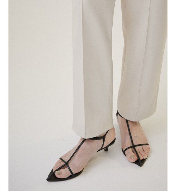 SALON adam et rope'「フェイクレザーテーパードパンツ」|チノ|