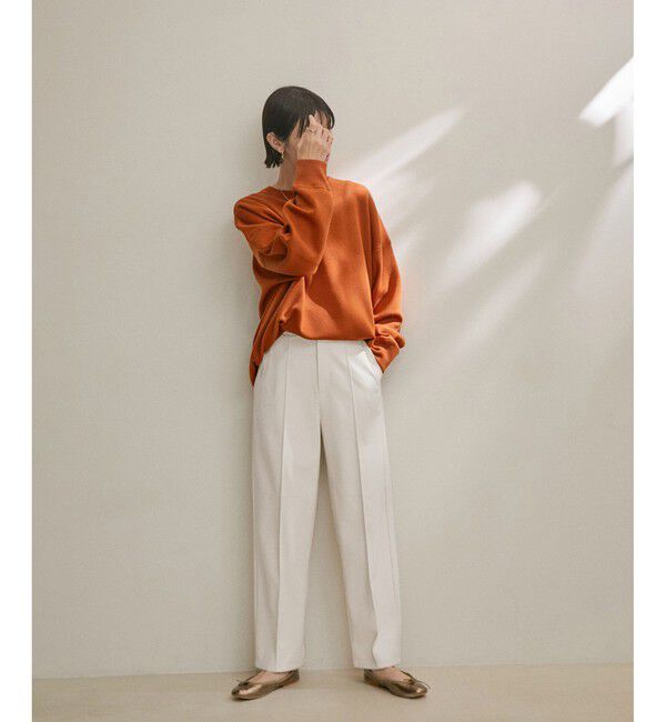 SALON adam et rope'「フェイクレザーテーパードパンツ」|チノ|