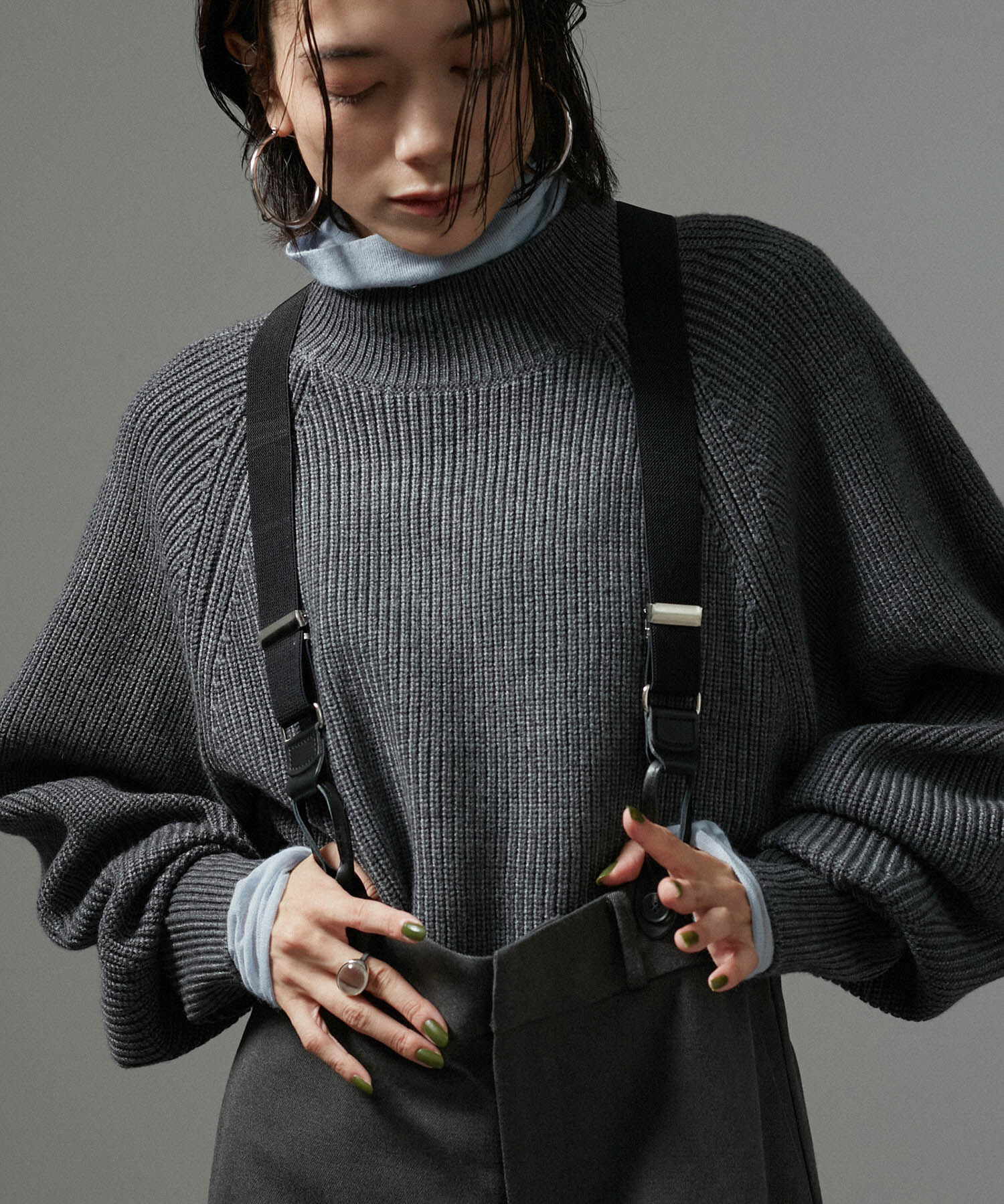 SALON adam et rope'「【WEB限定】サスペンダートラペーズスカート」|スカート|