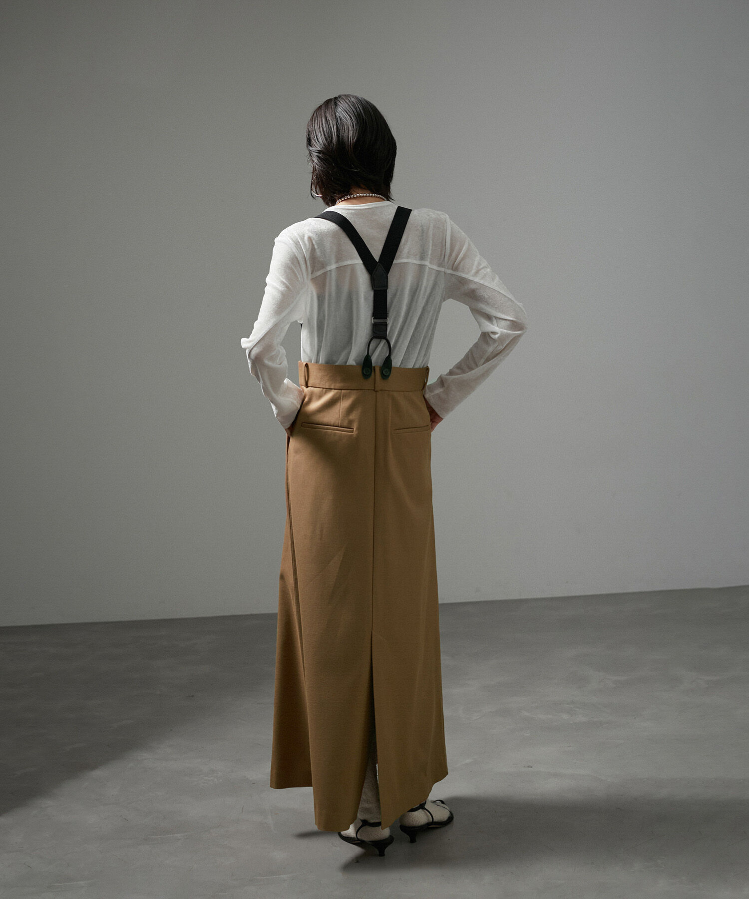 SALON adam et rope'「【WEB限定】サスペンダートラペーズスカート」|スカート|