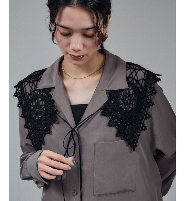 SALON adam et rope'「エンブロイダリカラー」|マフラー|ブラック(01)