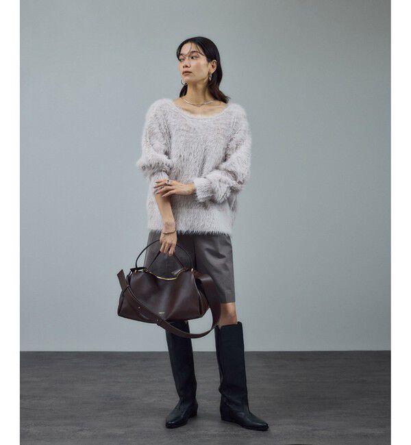 SALON adam et rope'「【WEB限定】ウォッシャブル前後2WAYシャギーニットプルオーバー」|ニット・セーター|