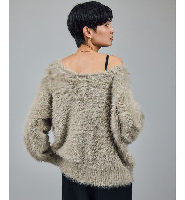 SALON adam et rope'「【WEB限定】ウォッシャブル前後2WAYシャギーニットプルオーバー」|ニット・セーター|