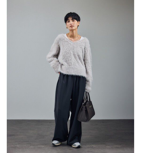 SALON adam et rope'「【WEB限定】ウォッシャブル前後2WAYシャギーニットプルオーバー」|ニット・セーター|