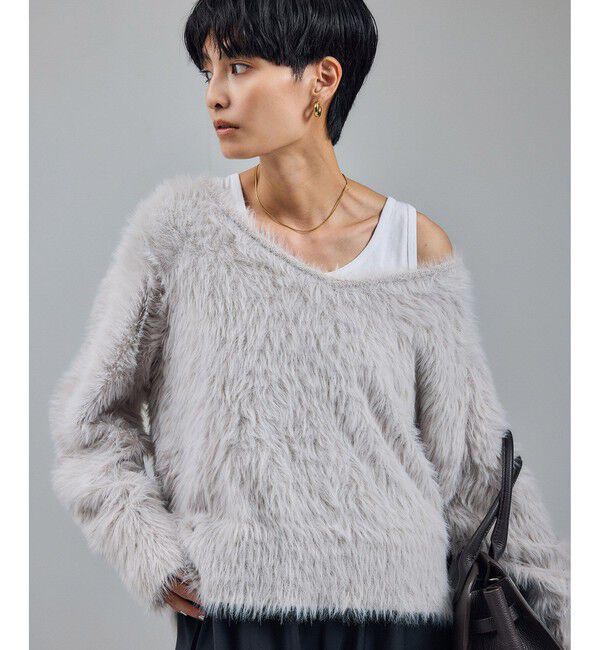 SALON adam et rope'「【WEB限定】ウォッシャブル前後2WAYシャギーニットプルオーバー」|ニット・セーター|