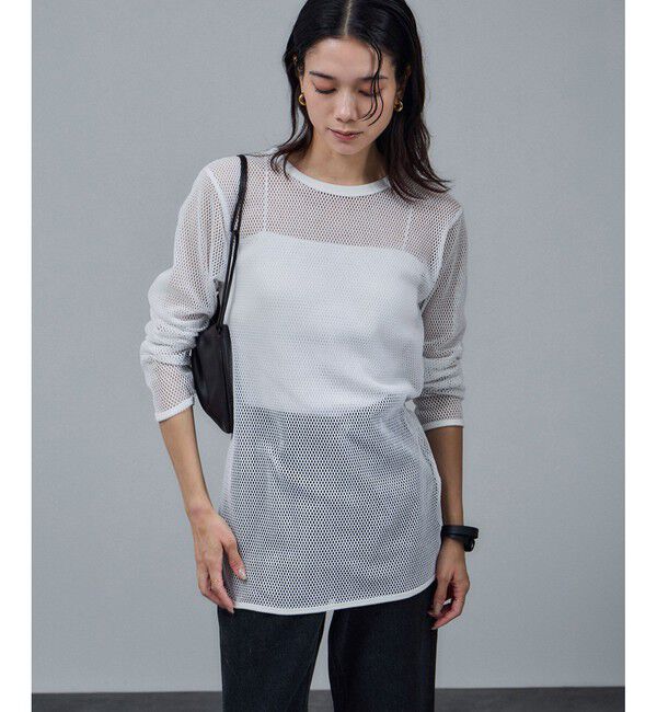 SALON adam et rope'「【IRONING（アイロニング）】mesh long slv」|Tシャツ・カットソー|ホワイト(10)