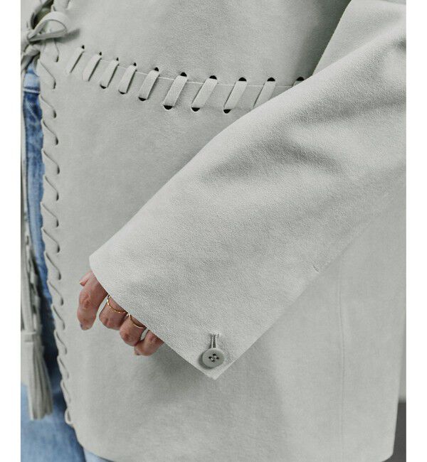 SALON adam et rope'「ウルトラスウェードノーカラータッセルジャケット」|ノーカラージャケット|