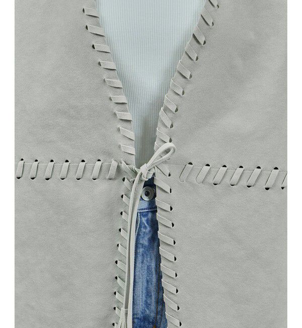 SALON adam et rope'「ウルトラスウェードノーカラータッセルジャケット」|ノーカラージャケット|