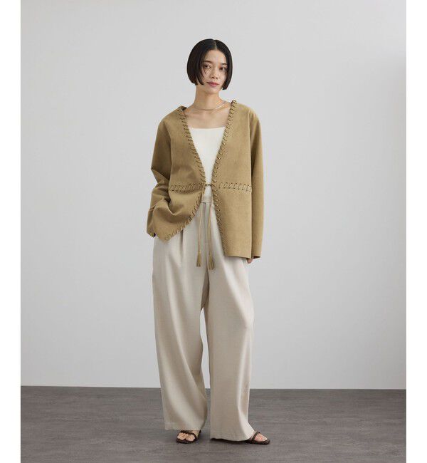 SALON adam et rope'「ウルトラスウェードノーカラータッセルジャケット」|ノーカラージャケット|