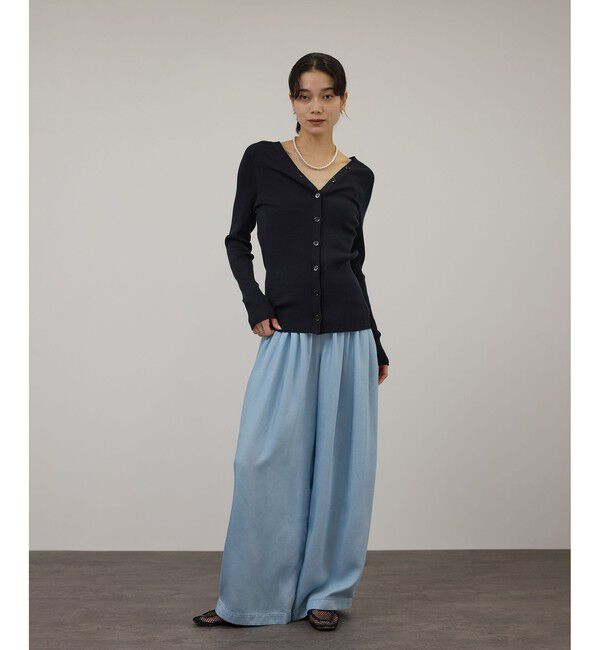 SALON adam et rope'「デニムライクタックフォルムワイドパンツ / セットアップ対応」|チノ|