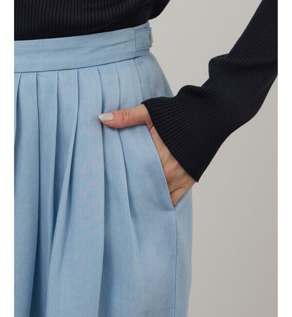 SALON adam et rope'「デニムライクタックフォルムワイドパンツ / セットアップ対応」|チノ|